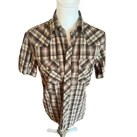 COSTAL short sleeve button up pearl snap buttons mens size small - Picture 7 of 11